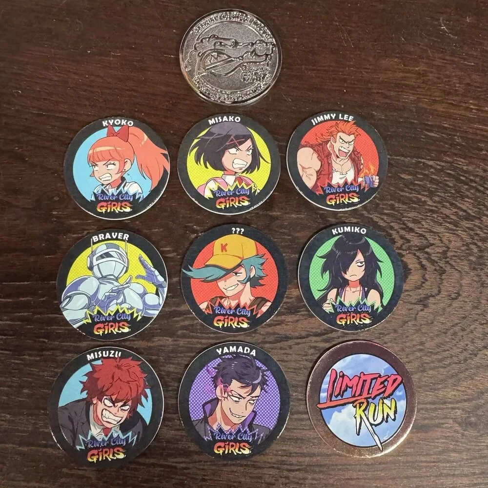 River City Girls POG Set Limited Run Games LRG Collector Caps Metal Slammer New